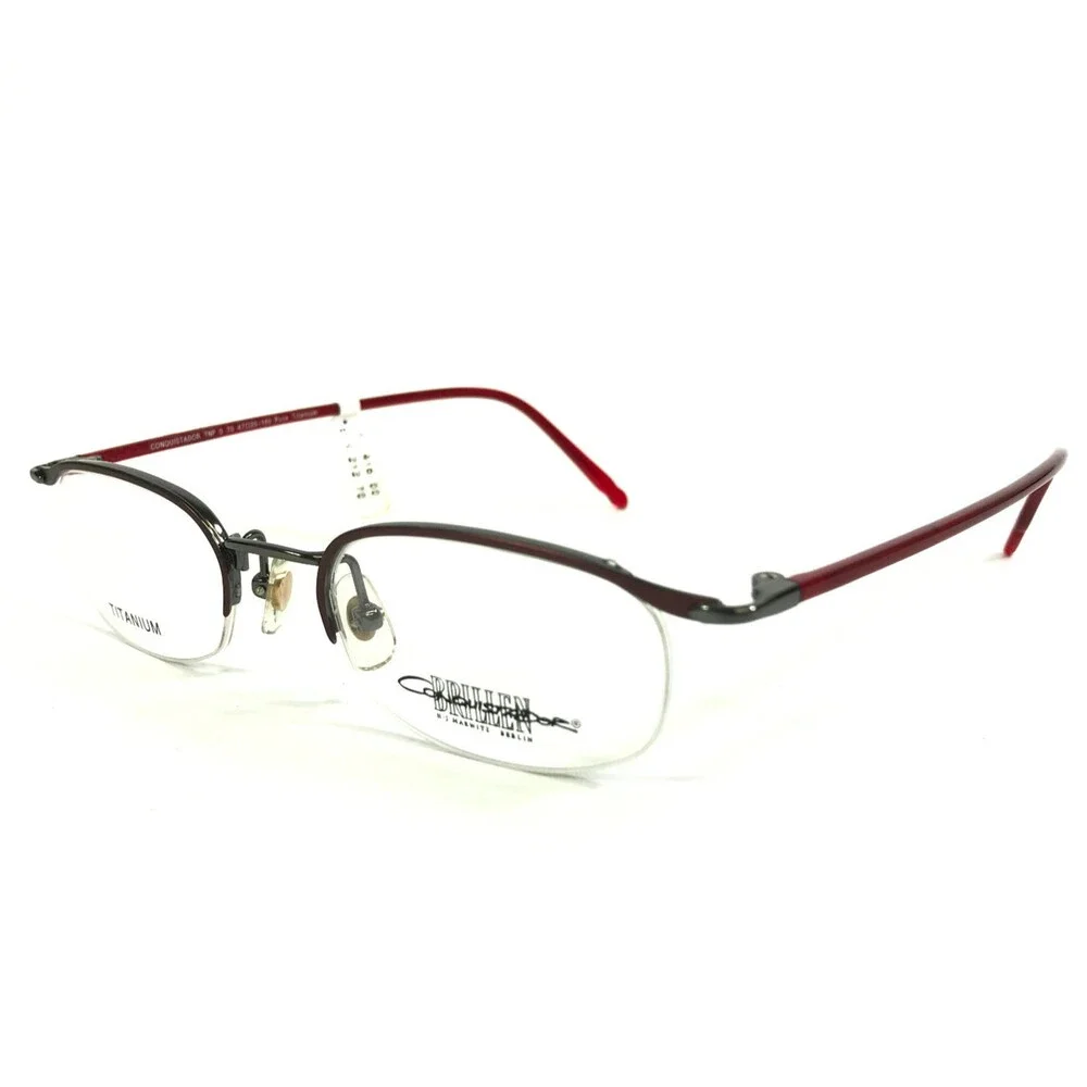 Conquistador Eyeglasses Frames TNP 3 70 Burgundy Red Silver Titanium 47-20-140